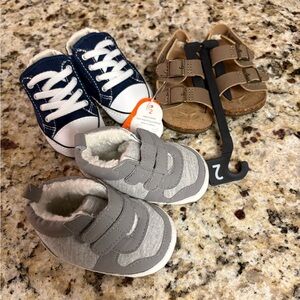 Carter's Gray, Converse Navy & brownish color wondernation sandals & baby shoes